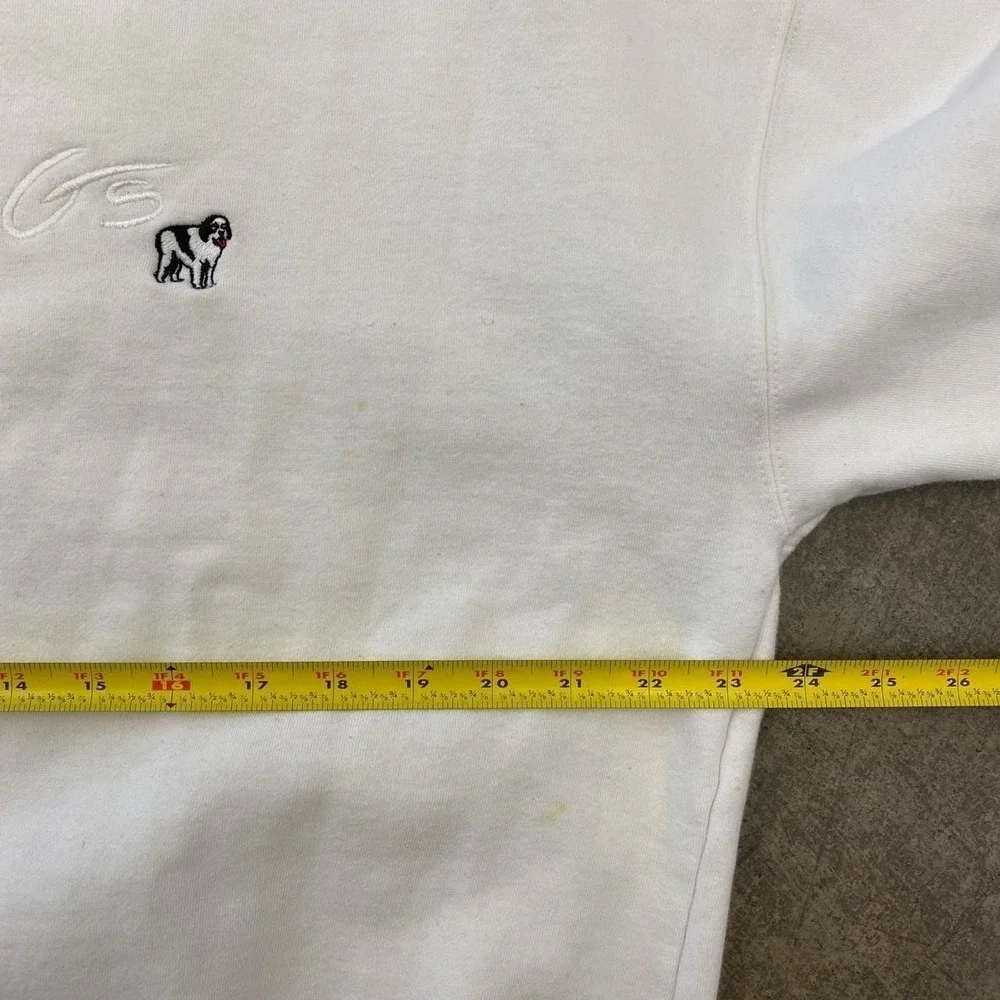 Vintage 90s Big Dogs White Spellout Crewneck Sweatshirt Size L